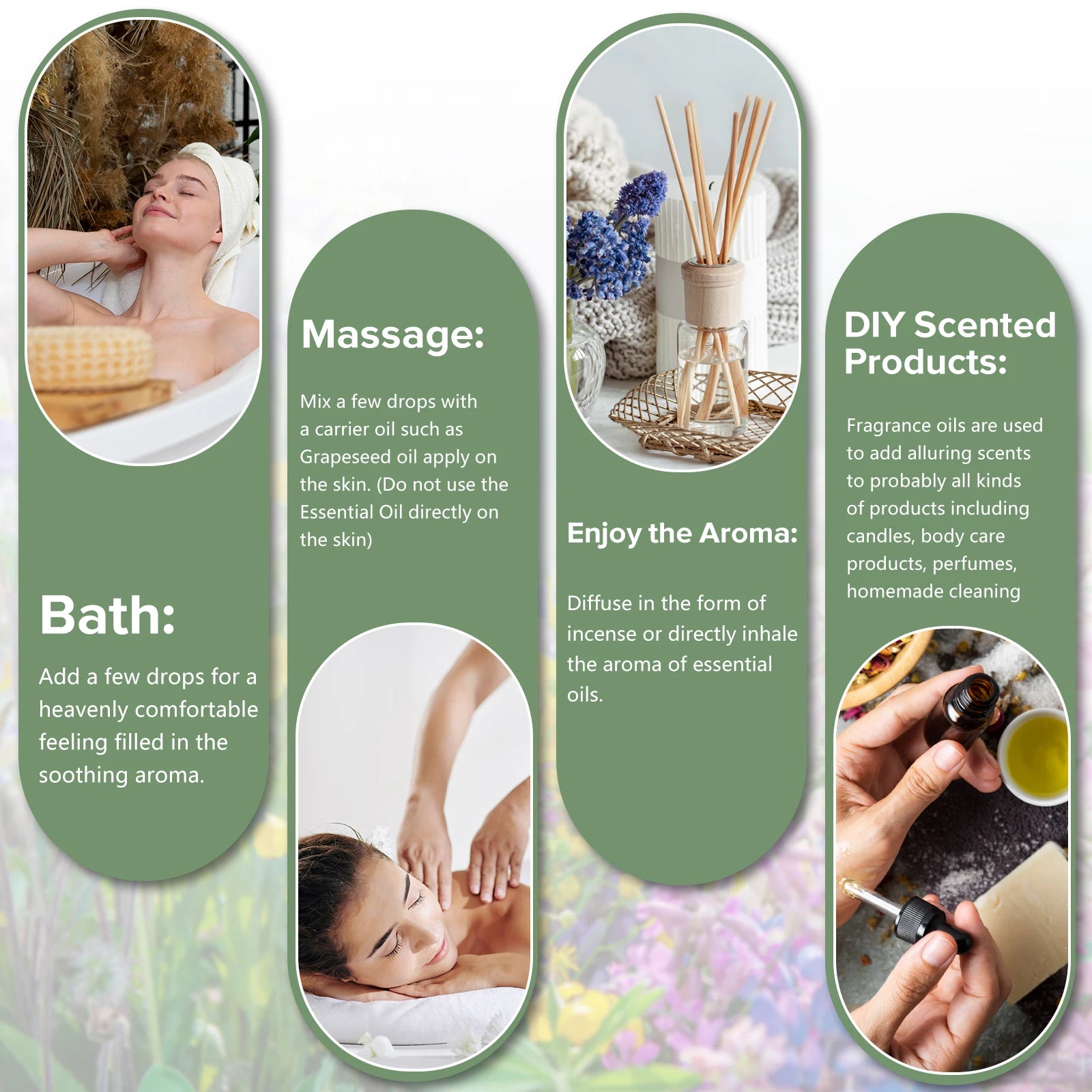 PHATOIL 10ml Pure Natural Essential Oil – Air Freshener Refill for Diffusers & Humidifiers